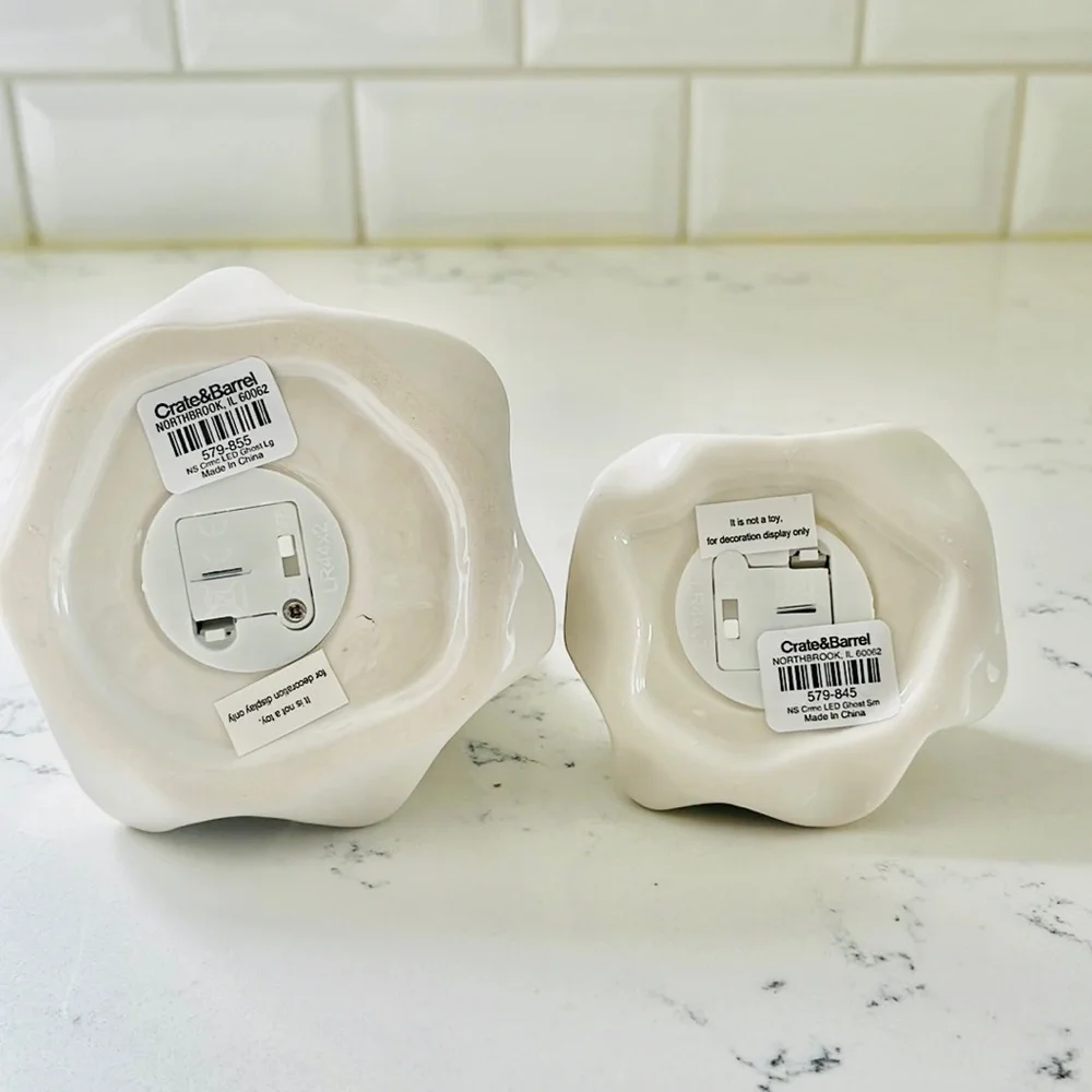 Crate&barrel LED Ceramic Halloween Ghosts